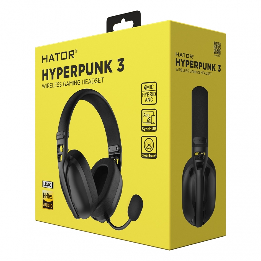 Бездротова гарнiтура Hator Hyperpunk 3 Wireless (Black)