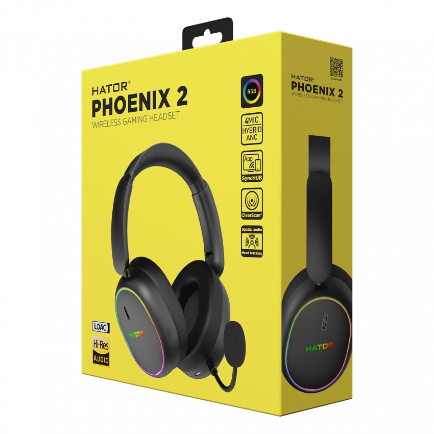 Бездротова гарнiтура Hator Phoenix 2 Wireless (Black)