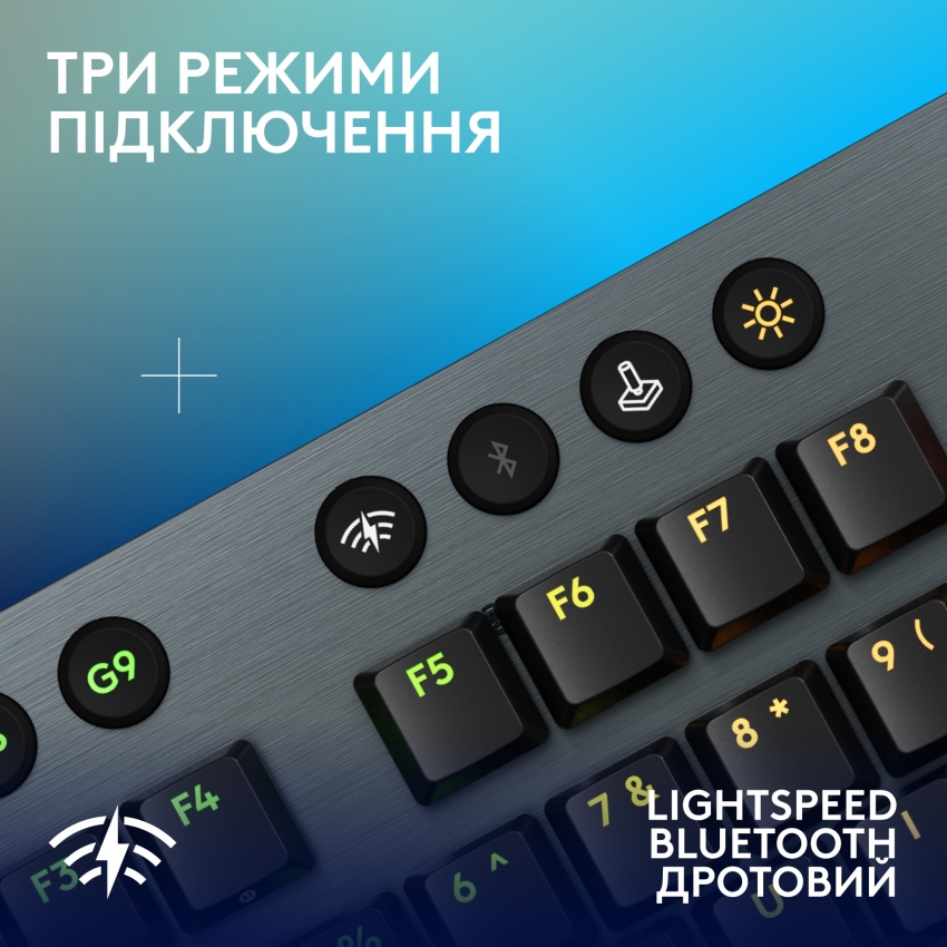 Клавiатура бездротова Logitech G915 X Lightspeed Wireless Clicky (Black)