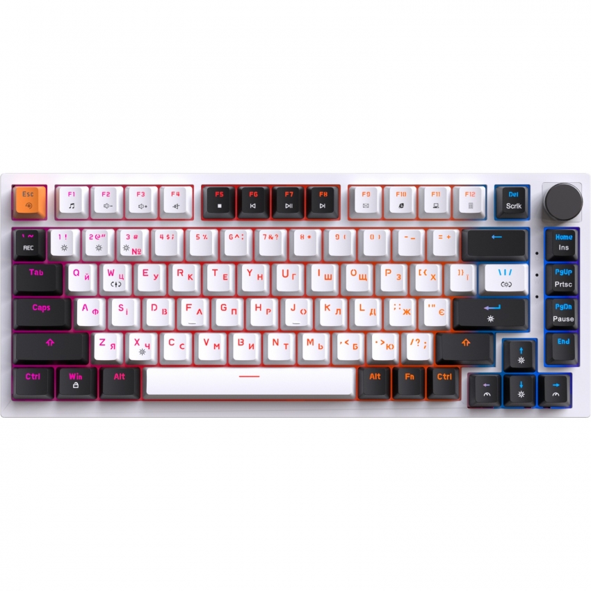 Клавіатура GamePro MK160W Red з Hot-Swap RGB (White)