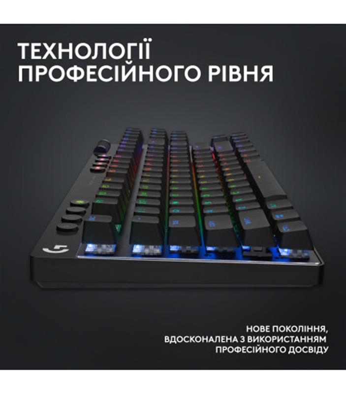 Клавiатура Logitech G PRO X TKL Lightspeed Tactile (Black)