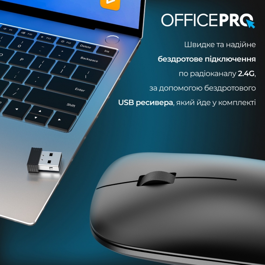 Миша бездротова OfficePro M225B Silent Click (Black)