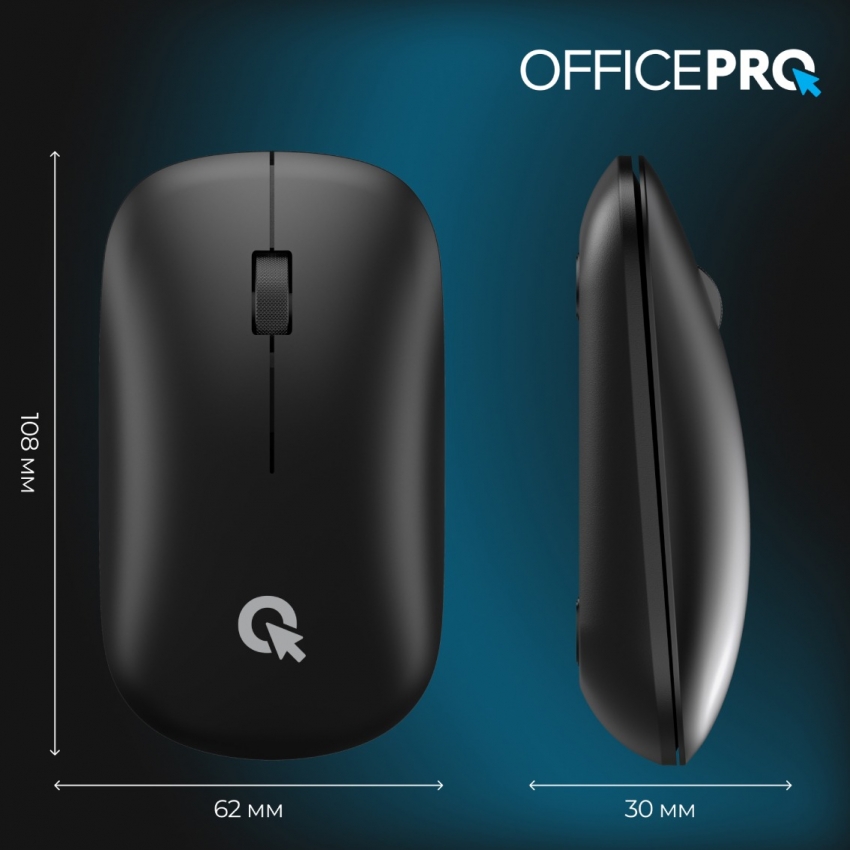 Миша бездротова OfficePro M225B Silent Click (Black)