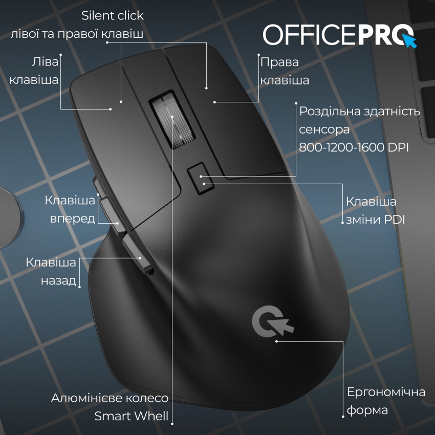 Миша бездротова OfficePro M395B (Black)