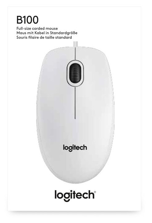 Миша Logitech B100 (White)